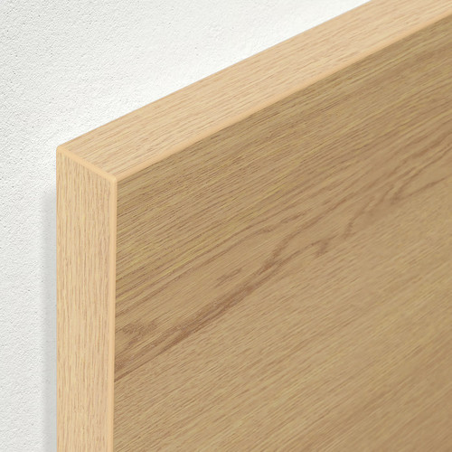 MALM Bed frame with storage box, white stained oak effect, 160x200 cm