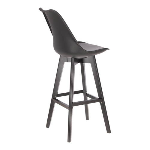 Bar Stool Norden, wood black high PP, black