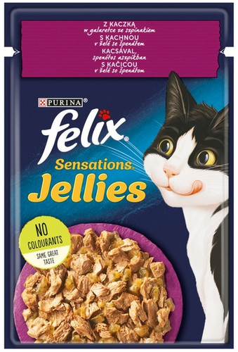 Felix Sensations Duck with Spinach in Jelly Wet Cat Food 85g