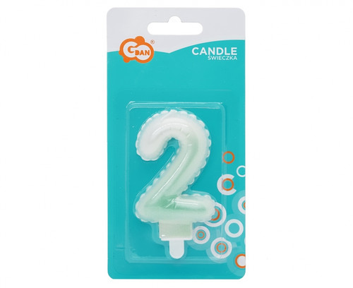 Birthday Candle 2, pearl white-green