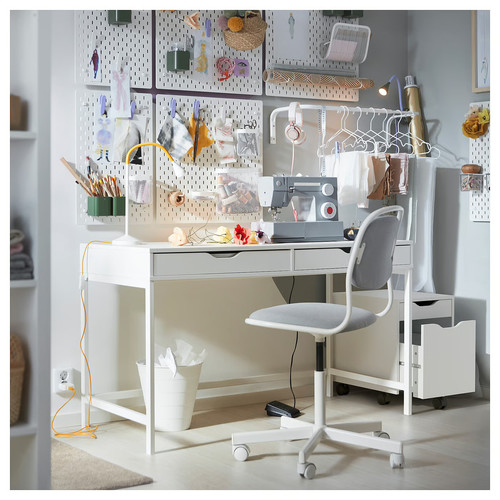 ALEX Drawer unit on castors, white/black, 36x50 cm