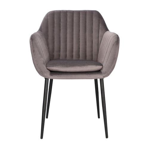 Upholstered Chair Emilia Velvet, 1pc, dark grey/black