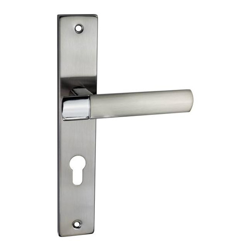 Schaffner Door Handle Gold 90 mm, satin nickel/chrome