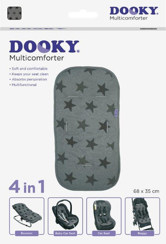 Dooky Multicomforter 4in1 Insert for Pram/Car Seat/Bouncer/Buggy Grey Stars