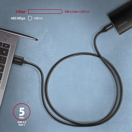 AXAGON USB Cable BUCM3-AM15AB USB-C to USB-A 1,