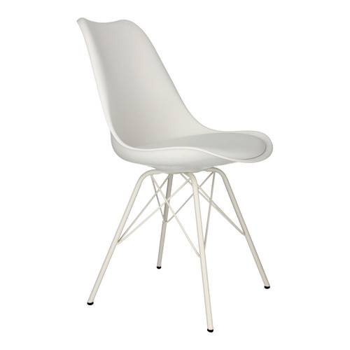 Chair Eris, PP/faux leather, 1pc, white/white