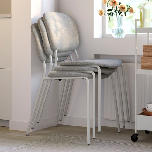 VIHALS / VIHALS Table and 6 chairs, green/white Tibbleby beige-grey, 120/180x74 cm