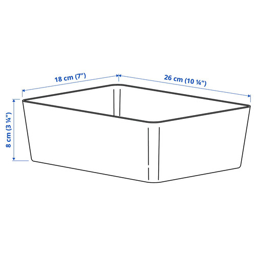KUGGIS Box, white, 18x26x8 cm