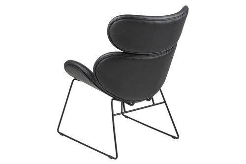 Armchair Cazar, faux leather, black