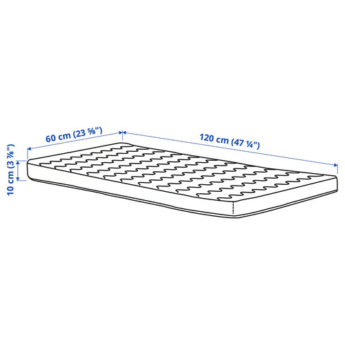 HIMLAVALV 3D mattress for a cot, 60x120x10 cm