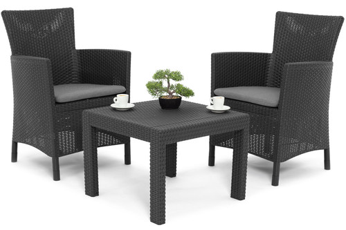 Garden Armchair, rattan style, graphite