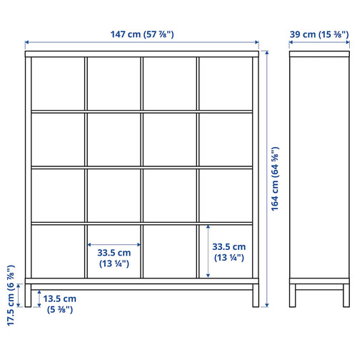 KALLAX Shelving unit with underframe, black-brown/black, 147x164 cm