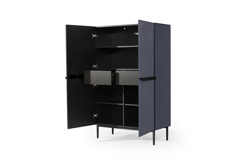 High Cabinet Sideboard Nicole, dark blue, black legs