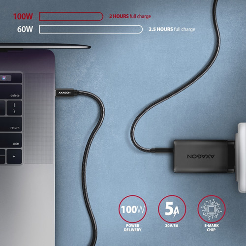 AXAGON USB Cable BUCM32-CM20AB USB-C - USB-A 3.2