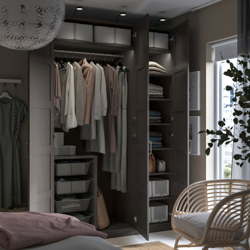 PAX / BERGSBO Wardrobe, dark grey/dark grey, 150x60x236 cm