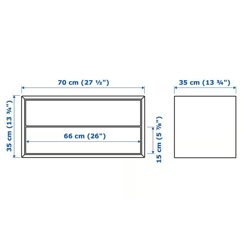 EKET Cabinet with 2 drawers, dark grey, 70x35x35 cm