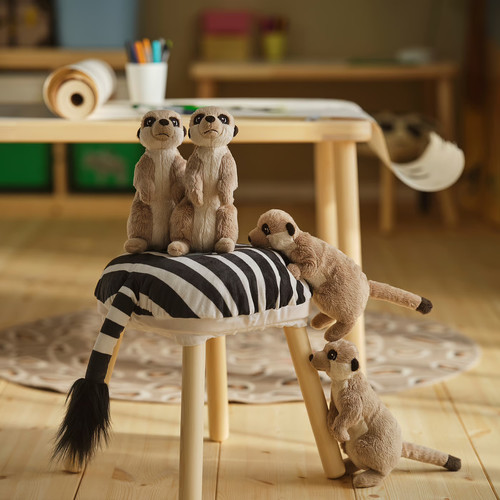 SANDLÖPARE Soft toy, meerkat/beige, 20 cm