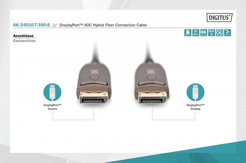 Digitus Connection Cable DP/DP M/M 30m AK-340107-300-S
