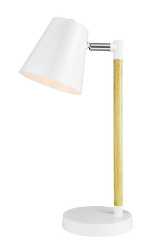 GoodHome Table Lamp Mulanje E27, white/wood