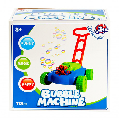 Bubble Machine Lawn Mower + Liquid 118ml 3+