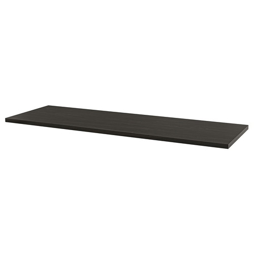LAGKAPTEN/SPÄND Desk, black-brown/black, 200x60 cm