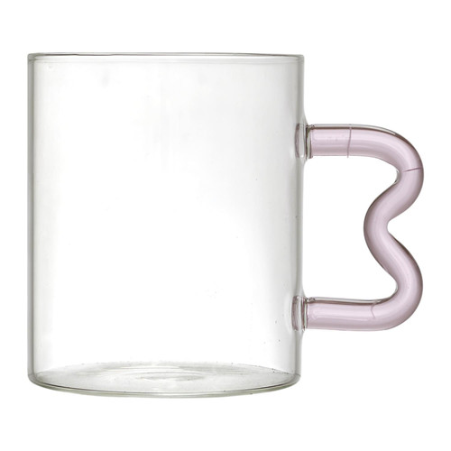 Glass Mug Borosilicate 350ml, pink