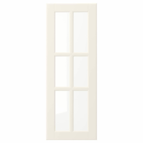BODBYN Glass door, off-white, 30x80 cm