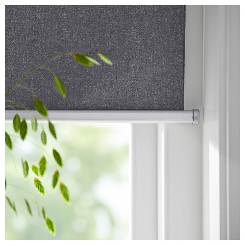 FYRTUR Block-out roller blind, wireless, battery-operated grey, 120x195 cm
