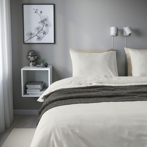 PILTANDVINGE Duvet cover and 2 pillowcases, white, 200x200/50x60 cm