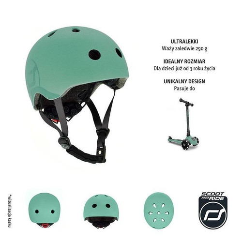 SCOOTANDRIDE Helmet for children S-M 3+ Forest