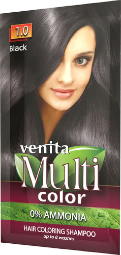 VENITA Multicolor Hair Coloring Shampoo 1.0 Black 40 g