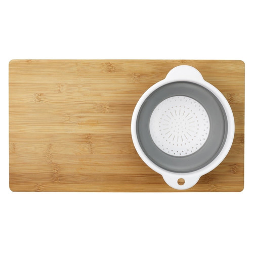 Bamboo Chopping Board with Integrated Sieve