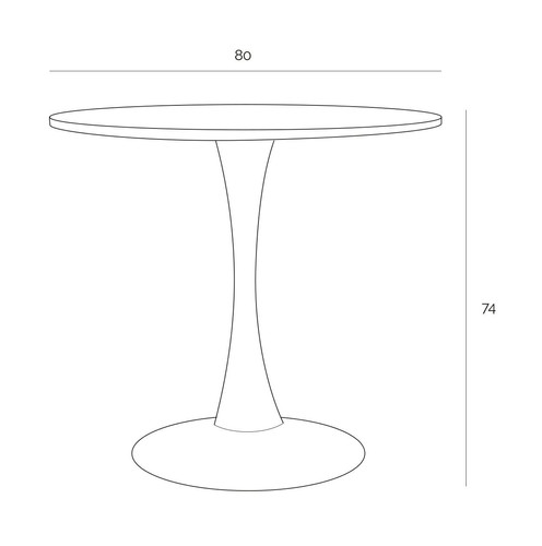 Table Simplet Skinny 80cm, white