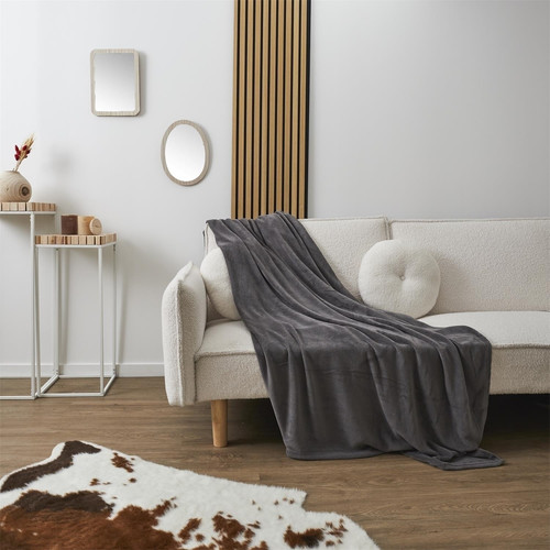 Blanket Throw Molleton 150x200cm, grey
