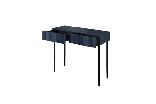 Modern Console Table Dresser Dressing Table Nicole, dark blue, black legs