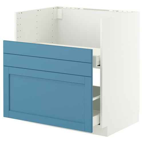 METOD / MAXIMERA Base cab f TALLSJÖN sink, white/Lerhyttan blue, 80x60 cm