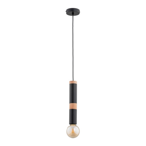 Pendant Lamp Alfa Akord E27, black/wood