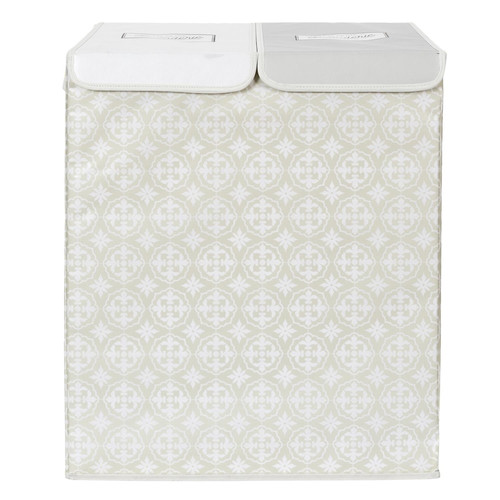 Dual-Compartment Laundry Basket 50x41x57, grey