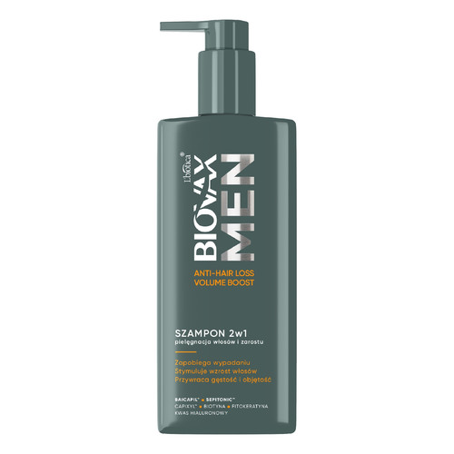 L`BIOTICA Biovax Men Shampoo 2in1 for Hair & Beard Volume Boost 200 ml