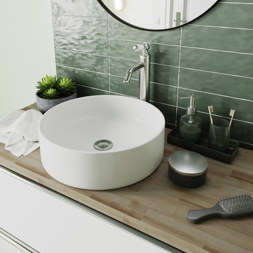 GoodHome Countertop Wash-basin Samal, ceramic, 40 cm, white