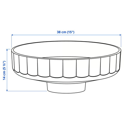 LERSJÖN Countertop wash-basin w water trap, white, 38x14 cm