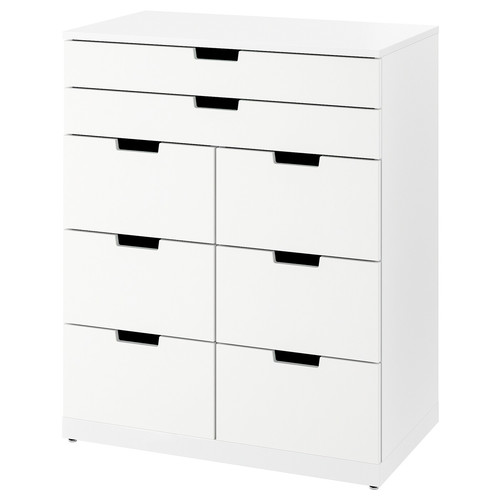 NORDLI Chest of 8 drawers, white, 80x99 cm