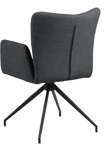 Upholstered Chair with Armrests Laura, dark grey