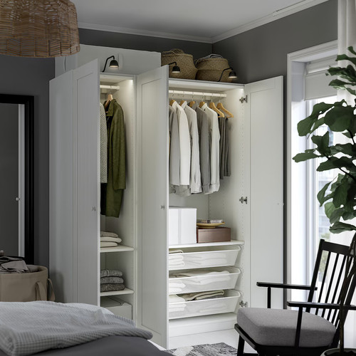 PAX / GULLABERG Wardrobe combination, white/white, 150x60x201 cm