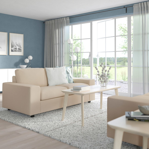 VIMLE 2-seat sofa-bed, with wide armrests/Hallarp beige
