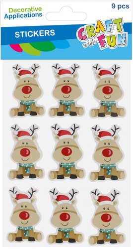 3D Reindeer Sticker Decorations, 9 pcs