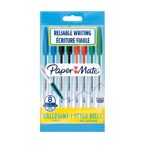 Paper Mate Ballpoint Pen Capped 1mm 8pcs