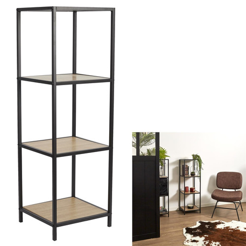 Shelving Unit Loka III, oak/black