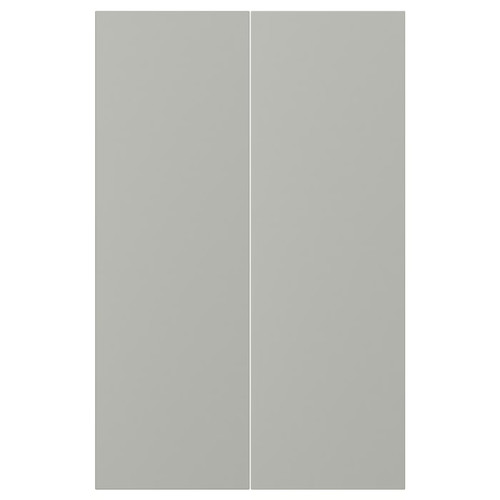 HAVSTORP 2-p door f corner base cabinet set, light grey, 25x80 cm
