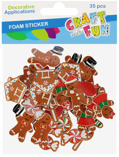 Self-Adhesive Gingerbread Man Decorations, 35 pcs